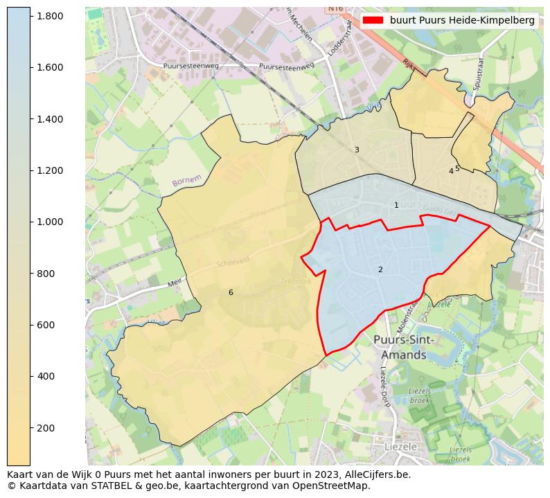 Aantal inwoners op de kaart van de buurt Puurs Heide-Kimpelberg: Op deze pagina vind je veel informatie over inwoners (zoals de verdeling naar leeftijdsgroepen, gezinssamenstelling, geslacht, autochtoon of Belgisch met een immigratie achtergrond,...), woningen (aantallen, types, prijs ontwikkeling, gebruik, type eigendom,...) en méér (autobezit, energieverbruik,...)  op basis van open data van STATBEL en diverse andere bronnen!