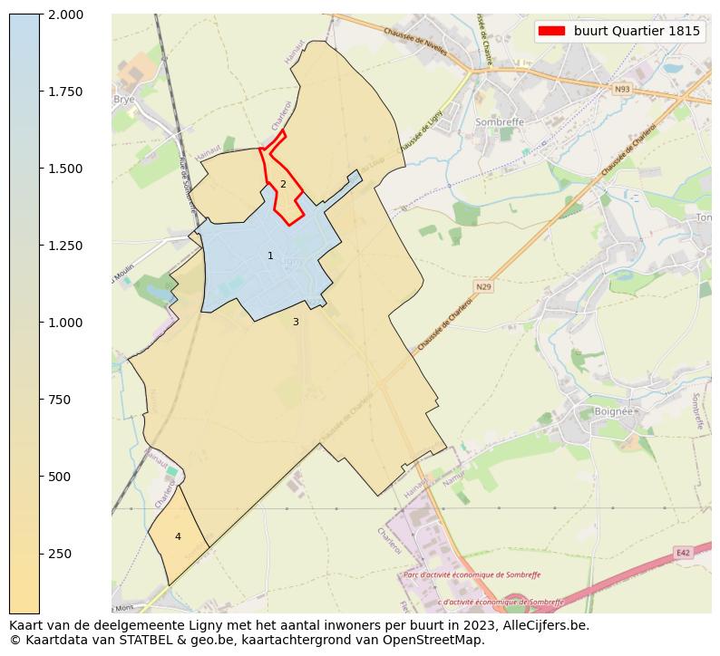 Aantal inwoners op de kaart van de buurt Quartier 1815: Op deze pagina vind je veel informatie over inwoners (zoals de verdeling naar leeftijdsgroepen, gezinssamenstelling, geslacht, autochtoon of Belgisch met een immigratie achtergrond,...), woningen (aantallen, types, prijs ontwikkeling, gebruik, type eigendom,...) en méér (autobezit, energieverbruik,...)  op basis van open data van STATBEL en diverse andere bronnen!