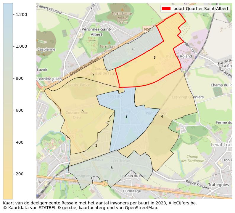 Aantal inwoners op de kaart van de buurt Quartier Saint-Albert: Op deze pagina vind je veel informatie over inwoners (zoals de verdeling naar leeftijdsgroepen, gezinssamenstelling, geslacht, autochtoon of Belgisch met een immigratie achtergrond,...), woningen (aantallen, types, prijs ontwikkeling, gebruik, type eigendom,...) en méér (autobezit, energieverbruik,...)  op basis van open data van STATBEL en diverse andere bronnen!