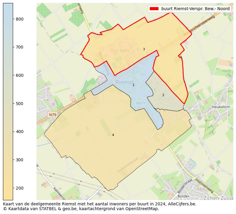 Aantal inwoners op de kaart van de buurt Riemst-Verspr. Bew.- Noord: Op deze pagina vind je veel informatie over inwoners (zoals de verdeling naar leeftijdsgroepen, gezinssamenstelling, geslacht, autochtoon of Belgisch met een immigratie achtergrond,...), woningen (aantallen, types, prijs ontwikkeling, gebruik, type eigendom,...) en méér (autobezit, energieverbruik,...)  op basis van open data van STATBEL en diverse andere bronnen!