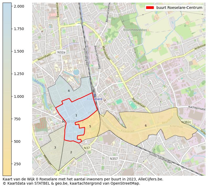 Aantal inwoners op de kaart van de buurt Roeselare-Centrum: Op deze pagina vind je veel informatie over inwoners (zoals de verdeling naar leeftijdsgroepen, gezinssamenstelling, geslacht, autochtoon of Belgisch met een immigratie achtergrond,...), woningen (aantallen, types, prijs ontwikkeling, gebruik, type eigendom,...) en méér (autobezit, energieverbruik,...)  op basis van open data van STATBEL en diverse andere bronnen!