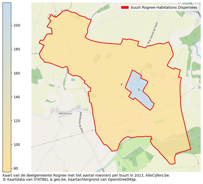 Aantal inwoners op de kaart van de buurt Rognee-Habitations Dispersees: Op deze pagina vind je veel informatie over inwoners (zoals de verdeling naar leeftijdsgroepen, gezinssamenstelling, geslacht, autochtoon of Belgisch met een immigratie achtergrond,...), woningen (aantallen, types, prijs ontwikkeling, gebruik, type eigendom,...) en méér (autobezit, energieverbruik,...)  op basis van open data van STATBEL en diverse andere bronnen!