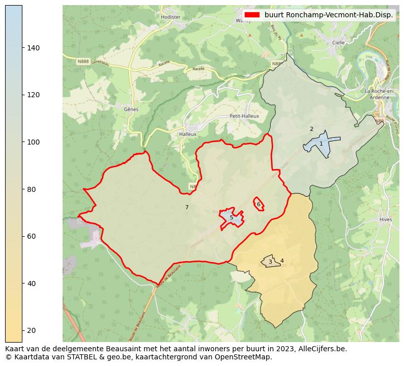 Aantal inwoners op de kaart van de buurt Ronchamp-Vecmont-Hab.Disp.: Op deze pagina vind je veel informatie over inwoners (zoals de verdeling naar leeftijdsgroepen, gezinssamenstelling, geslacht, autochtoon of Belgisch met een immigratie achtergrond,...), woningen (aantallen, types, prijs ontwikkeling, gebruik, type eigendom,...) en méér (autobezit, energieverbruik,...)  op basis van open data van STATBEL en diverse andere bronnen!