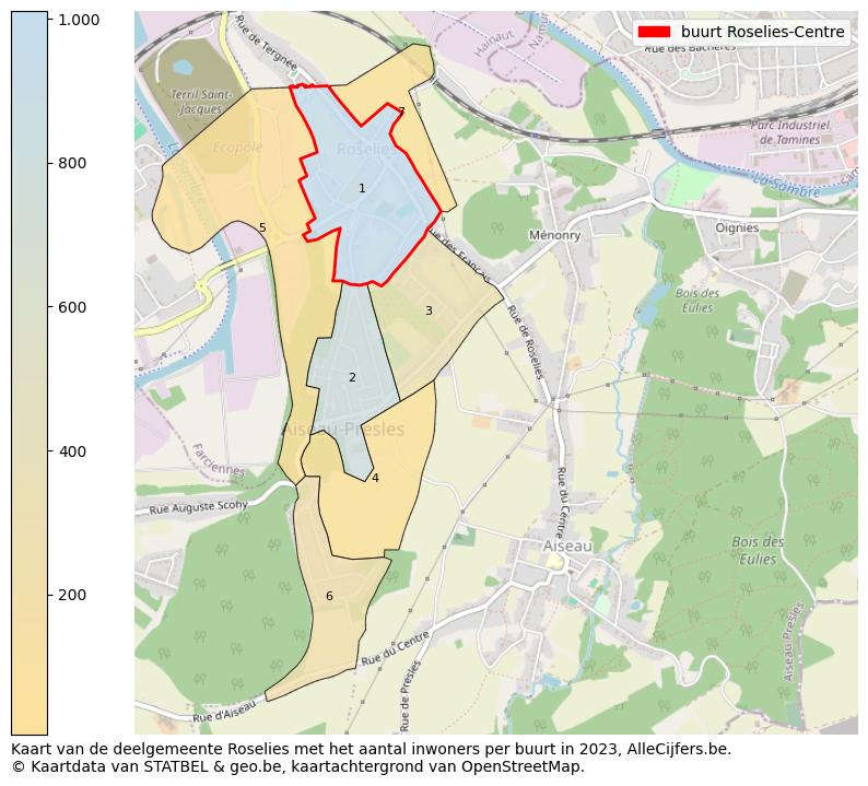 Aantal inwoners op de kaart van de buurt Roselies-Centre: Op deze pagina vind je veel informatie over inwoners (zoals de verdeling naar leeftijdsgroepen, gezinssamenstelling, geslacht, autochtoon of Belgisch met een immigratie achtergrond,...), woningen (aantallen, types, prijs ontwikkeling, gebruik, type eigendom,...) en méér (autobezit, energieverbruik,...)  op basis van open data van STATBEL en diverse andere bronnen!