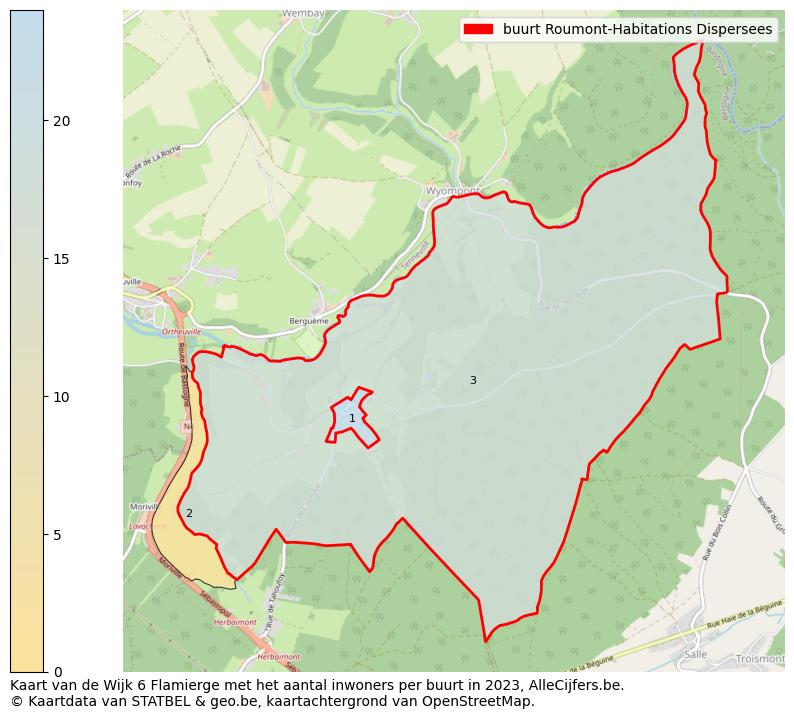 Aantal inwoners op de kaart van de buurt Roumont-Habitations Dispersees: Op deze pagina vind je veel informatie over inwoners (zoals de verdeling naar leeftijdsgroepen, gezinssamenstelling, geslacht, autochtoon of Belgisch met een immigratie achtergrond,...), woningen (aantallen, types, prijs ontwikkeling, gebruik, type eigendom,...) en méér (autobezit, energieverbruik,...)  op basis van open data van STATBEL en diverse andere bronnen!