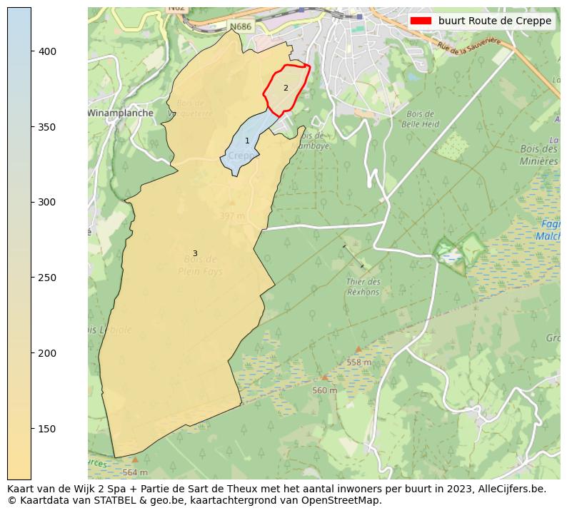 Aantal inwoners op de kaart van de buurt Route de Creppe: Op deze pagina vind je veel informatie over inwoners (zoals de verdeling naar leeftijdsgroepen, gezinssamenstelling, geslacht, autochtoon of Belgisch met een immigratie achtergrond,...), woningen (aantallen, types, prijs ontwikkeling, gebruik, type eigendom,...) en méér (autobezit, energieverbruik,...)  op basis van open data van STATBEL en diverse andere bronnen!
