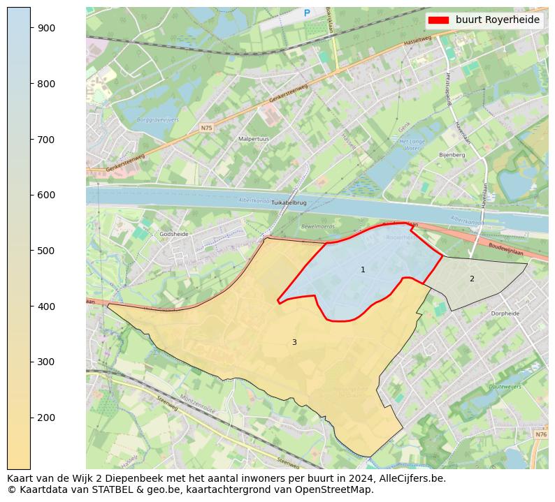 Aantal inwoners op de kaart van de buurt Royerheide: Op deze pagina vind je veel informatie over inwoners (zoals de verdeling naar leeftijdsgroepen, gezinssamenstelling, geslacht, autochtoon of Belgisch met een immigratie achtergrond,...), woningen (aantallen, types, prijs ontwikkeling, gebruik, type eigendom,...) en méér (autobezit, energieverbruik,...)  op basis van open data van STATBEL en diverse andere bronnen!