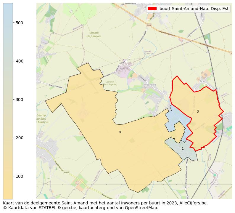 Aantal inwoners op de kaart van de buurt Saint-Amand-Hab. Disp. Est: Op deze pagina vind je veel informatie over inwoners (zoals de verdeling naar leeftijdsgroepen, gezinssamenstelling, geslacht, autochtoon of Belgisch met een immigratie achtergrond,...), woningen (aantallen, types, prijs ontwikkeling, gebruik, type eigendom,...) en méér (autobezit, energieverbruik,...)  op basis van open data van STATBEL en diverse andere bronnen!