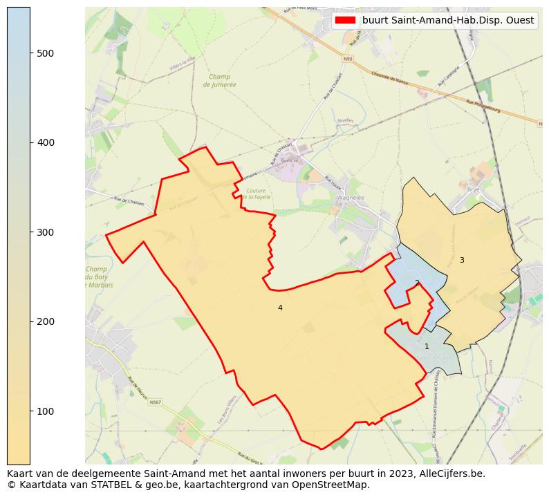 Aantal inwoners op de kaart van de buurt Saint-Amand-Hab.Disp. Ouest: Op deze pagina vind je veel informatie over inwoners (zoals de verdeling naar leeftijdsgroepen, gezinssamenstelling, geslacht, autochtoon of Belgisch met een immigratie achtergrond,...), woningen (aantallen, types, prijs ontwikkeling, gebruik, type eigendom,...) en méér (autobezit, energieverbruik,...)  op basis van open data van STATBEL en diverse andere bronnen!