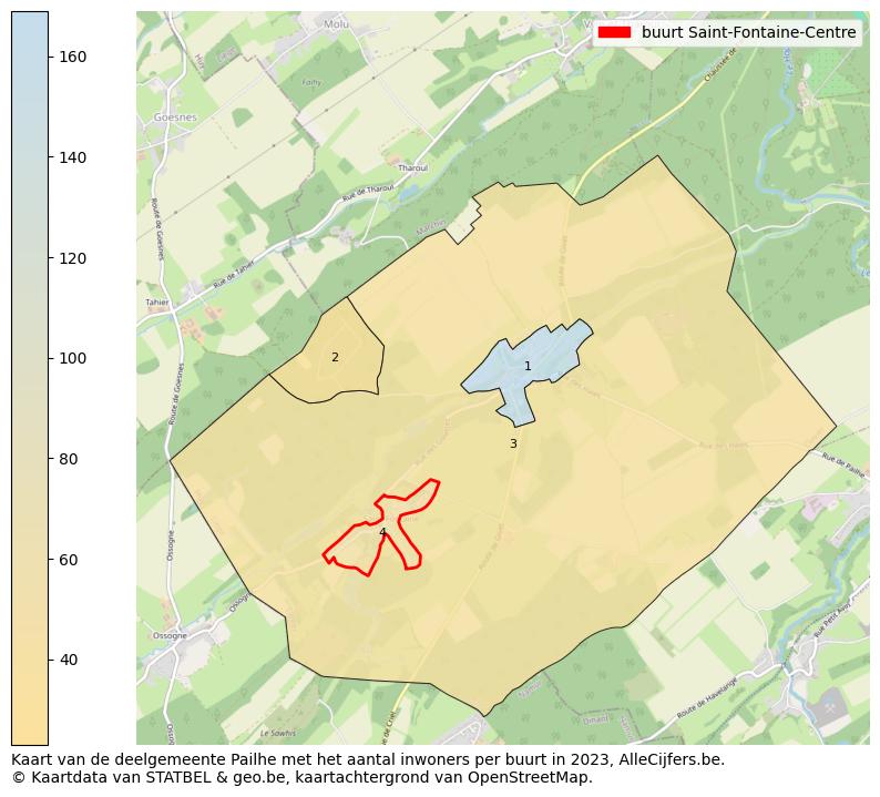 Aantal inwoners op de kaart van de buurt Saint-Fontaine-Centre: Op deze pagina vind je veel informatie over inwoners (zoals de verdeling naar leeftijdsgroepen, gezinssamenstelling, geslacht, autochtoon of Belgisch met een immigratie achtergrond,...), woningen (aantallen, types, prijs ontwikkeling, gebruik, type eigendom,...) en méér (autobezit, energieverbruik,...)  op basis van open data van STATBEL en diverse andere bronnen!