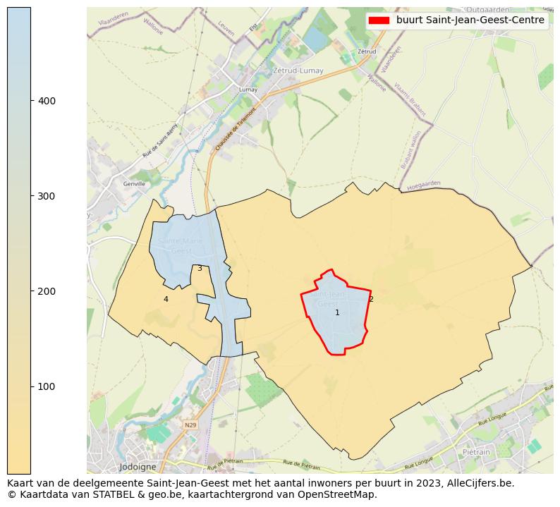 Aantal inwoners op de kaart van de buurt Saint-Jean-Geest-Centre: Op deze pagina vind je veel informatie over inwoners (zoals de verdeling naar leeftijdsgroepen, gezinssamenstelling, geslacht, autochtoon of Belgisch met een immigratie achtergrond,...), woningen (aantallen, types, prijs ontwikkeling, gebruik, type eigendom,...) en méér (autobezit, energieverbruik,...)  op basis van open data van STATBEL en diverse andere bronnen!