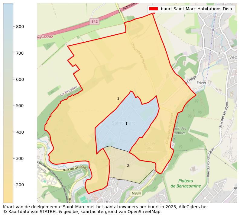 Aantal inwoners op de kaart van de buurt Saint-Marc-Habitations Disp.: Op deze pagina vind je veel informatie over inwoners (zoals de verdeling naar leeftijdsgroepen, gezinssamenstelling, geslacht, autochtoon of Belgisch met een immigratie achtergrond,...), woningen (aantallen, types, prijs ontwikkeling, gebruik, type eigendom,...) en méér (autobezit, energieverbruik,...)  op basis van open data van STATBEL en diverse andere bronnen!