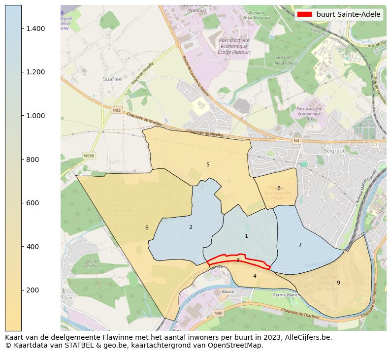 Aantal inwoners op de kaart van de buurt Sainte-Adele: Op deze pagina vind je veel informatie over inwoners (zoals de verdeling naar leeftijdsgroepen, gezinssamenstelling, geslacht, autochtoon of Belgisch met een immigratie achtergrond,...), woningen (aantallen, types, prijs ontwikkeling, gebruik, type eigendom,...) en méér (autobezit, energieverbruik,...)  op basis van open data van STATBEL en diverse andere bronnen!