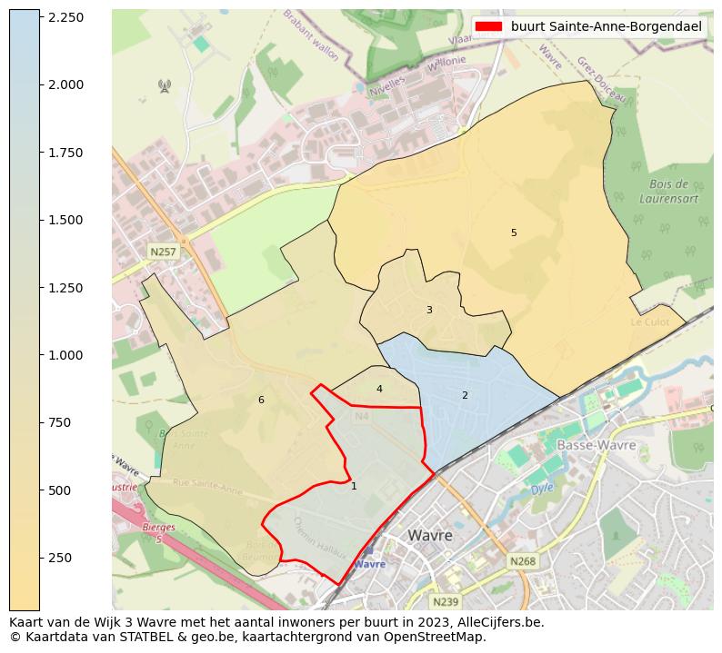 Aantal inwoners op de kaart van de buurt Sainte-Anne-Borgendael: Op deze pagina vind je veel informatie over inwoners (zoals de verdeling naar leeftijdsgroepen, gezinssamenstelling, geslacht, autochtoon of Belgisch met een immigratie achtergrond,...), woningen (aantallen, types, prijs ontwikkeling, gebruik, type eigendom,...) en méér (autobezit, energieverbruik,...)  op basis van open data van STATBEL en diverse andere bronnen!