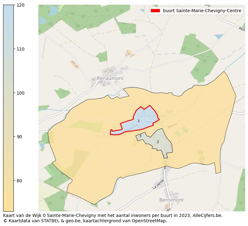 Aantal inwoners op de kaart van de buurt Sainte-Marie-Chevigny-Centre: Op deze pagina vind je veel informatie over inwoners (zoals de verdeling naar leeftijdsgroepen, gezinssamenstelling, geslacht, autochtoon of Belgisch met een immigratie achtergrond,...), woningen (aantallen, types, prijs ontwikkeling, gebruik, type eigendom,...) en méér (autobezit, energieverbruik,...)  op basis van open data van STATBEL en diverse andere bronnen!