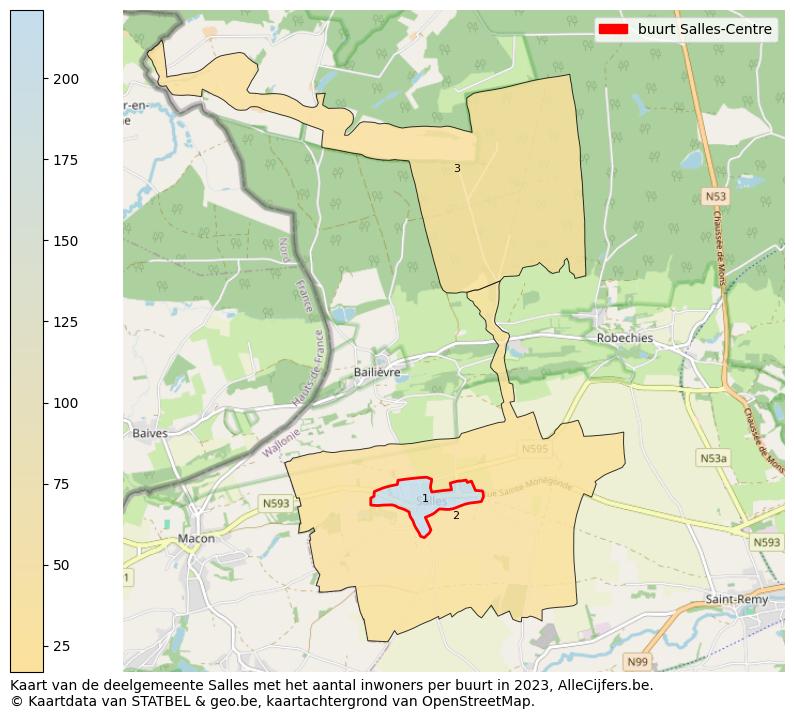 Aantal inwoners op de kaart van de buurt Salles-Centre: Op deze pagina vind je veel informatie over inwoners (zoals de verdeling naar leeftijdsgroepen, gezinssamenstelling, geslacht, autochtoon of Belgisch met een immigratie achtergrond,...), woningen (aantallen, types, prijs ontwikkeling, gebruik, type eigendom,...) en méér (autobezit, energieverbruik,...)  op basis van open data van STATBEL en diverse andere bronnen!