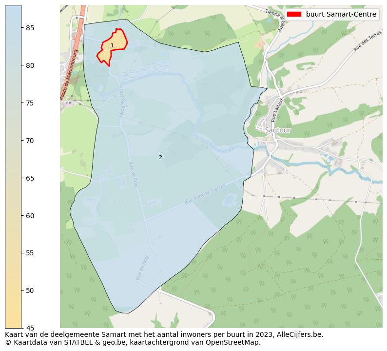 Aantal inwoners op de kaart van de buurt Samart-Centre: Op deze pagina vind je veel informatie over inwoners (zoals de verdeling naar leeftijdsgroepen, gezinssamenstelling, geslacht, autochtoon of Belgisch met een immigratie achtergrond,...), woningen (aantallen, types, prijs ontwikkeling, gebruik, type eigendom,...) en méér (autobezit, energieverbruik,...)  op basis van open data van STATBEL en diverse andere bronnen!