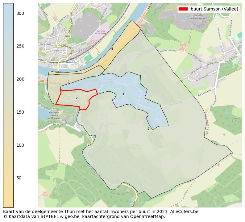 Aantal inwoners op de kaart van de buurt Samson (Vallee): Op deze pagina vind je veel informatie over inwoners (zoals de verdeling naar leeftijdsgroepen, gezinssamenstelling, geslacht, autochtoon of Belgisch met een immigratie achtergrond,...), woningen (aantallen, types, prijs ontwikkeling, gebruik, type eigendom,...) en méér (autobezit, energieverbruik,...)  op basis van open data van STATBEL en diverse andere bronnen!