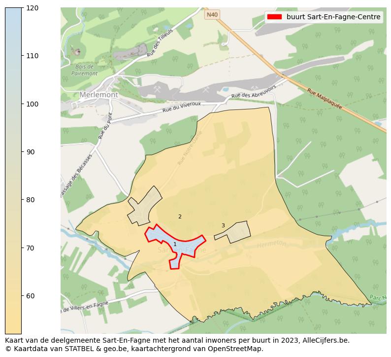 Aantal inwoners op de kaart van de buurt Sart-En-Fagne-Centre: Op deze pagina vind je veel informatie over inwoners (zoals de verdeling naar leeftijdsgroepen, gezinssamenstelling, geslacht, autochtoon of Belgisch met een immigratie achtergrond,...), woningen (aantallen, types, prijs ontwikkeling, gebruik, type eigendom,...) en méér (autobezit, energieverbruik,...)  op basis van open data van STATBEL en diverse andere bronnen!