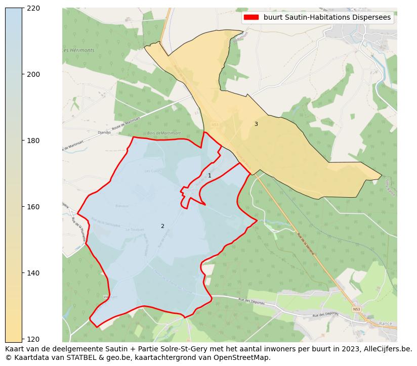 Aantal inwoners op de kaart van de buurt Sautin-Habitations Dispersees: Op deze pagina vind je veel informatie over inwoners (zoals de verdeling naar leeftijdsgroepen, gezinssamenstelling, geslacht, autochtoon of Belgisch met een immigratie achtergrond,...), woningen (aantallen, types, prijs ontwikkeling, gebruik, type eigendom,...) en méér (autobezit, energieverbruik,...)  op basis van open data van STATBEL en diverse andere bronnen!