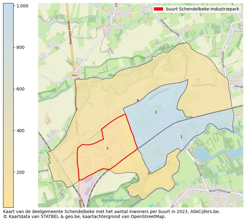 Aantal inwoners op de kaart van de buurt Schendelbeke-Industriepark: Op deze pagina vind je veel informatie over inwoners (zoals de verdeling naar leeftijdsgroepen, gezinssamenstelling, geslacht, autochtoon of Belgisch met een immigratie achtergrond,...), woningen (aantallen, types, prijs ontwikkeling, gebruik, type eigendom,...) en méér (autobezit, energieverbruik,...)  op basis van open data van STATBEL en diverse andere bronnen!