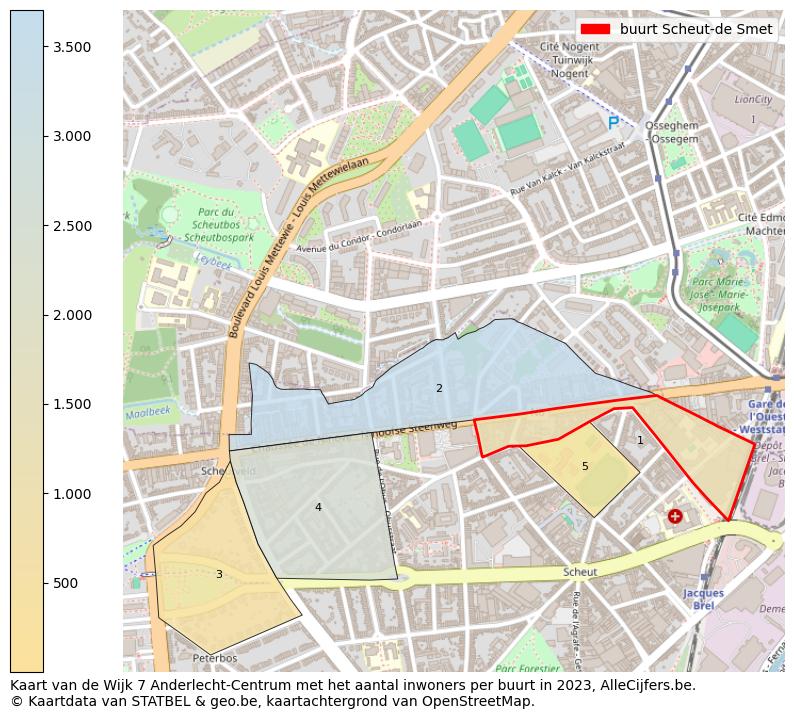 Aantal inwoners op de kaart van de buurt Scheut-de Smet: Op deze pagina vind je veel informatie over inwoners (zoals de verdeling naar leeftijdsgroepen, gezinssamenstelling, geslacht, autochtoon of Belgisch met een immigratie achtergrond,...), woningen (aantallen, types, prijs ontwikkeling, gebruik, type eigendom,...) en méér (autobezit, energieverbruik,...)  op basis van open data van STATBEL en diverse andere bronnen!
