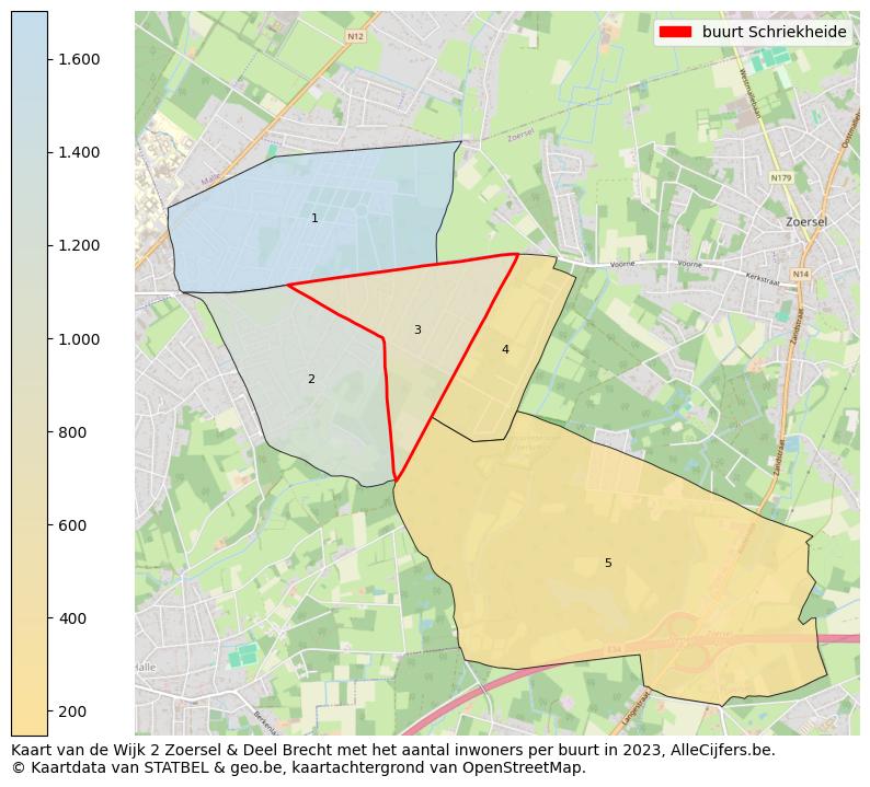 Aantal inwoners op de kaart van de buurt Schriekheide: Op deze pagina vind je veel informatie over inwoners (zoals de verdeling naar leeftijdsgroepen, gezinssamenstelling, geslacht, autochtoon of Belgisch met een immigratie achtergrond,...), woningen (aantallen, types, prijs ontwikkeling, gebruik, type eigendom,...) en méér (autobezit, energieverbruik,...)  op basis van open data van STATBEL en diverse andere bronnen!