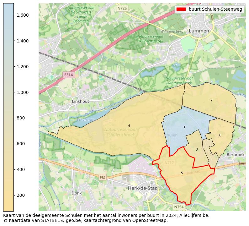 Aantal inwoners op de kaart van de buurt Schulen-Steenweg: Op deze pagina vind je veel informatie over inwoners (zoals de verdeling naar leeftijdsgroepen, gezinssamenstelling, geslacht, autochtoon of Belgisch met een immigratie achtergrond,...), woningen (aantallen, types, prijs ontwikkeling, gebruik, type eigendom,...) en méér (autobezit, energieverbruik,...)  op basis van open data van STATBEL en diverse andere bronnen!
