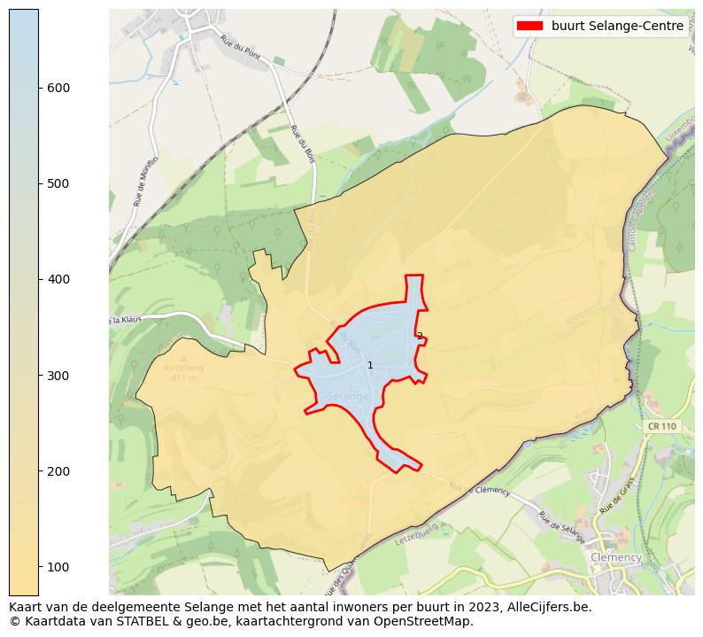Aantal inwoners op de kaart van de buurt Selange-Centre: Op deze pagina vind je veel informatie over inwoners (zoals de verdeling naar leeftijdsgroepen, gezinssamenstelling, geslacht, autochtoon of Belgisch met een immigratie achtergrond,...), woningen (aantallen, types, prijs ontwikkeling, gebruik, type eigendom,...) en méér (autobezit, energieverbruik,...)  op basis van open data van STATBEL en diverse andere bronnen!