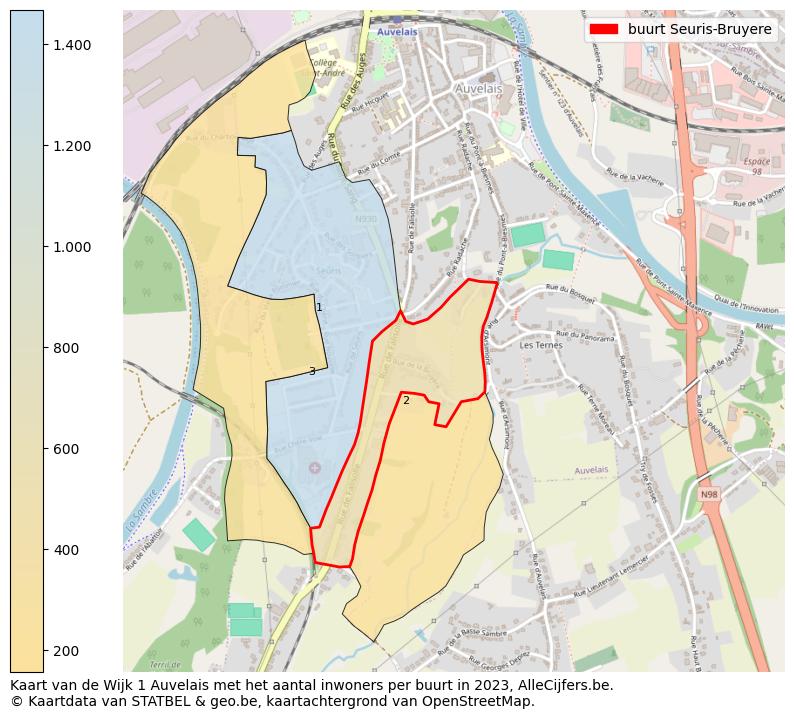 Aantal inwoners op de kaart van de buurt Seuris-Bruyere: Op deze pagina vind je veel informatie over inwoners (zoals de verdeling naar leeftijdsgroepen, gezinssamenstelling, geslacht, autochtoon of Belgisch met een immigratie achtergrond,...), woningen (aantallen, types, prijs ontwikkeling, gebruik, type eigendom,...) en méér (autobezit, energieverbruik,...)  op basis van open data van STATBEL en diverse andere bronnen!