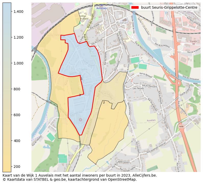 Aantal inwoners op de kaart van de buurt Seuris-Grippelotte-Centre: Op deze pagina vind je veel informatie over inwoners (zoals de verdeling naar leeftijdsgroepen, gezinssamenstelling, geslacht, autochtoon of Belgisch met een immigratie achtergrond,...), woningen (aantallen, types, prijs ontwikkeling, gebruik, type eigendom,...) en méér (autobezit, energieverbruik,...)  op basis van open data van STATBEL en diverse andere bronnen!