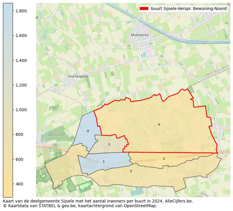 Aantal inwoners op de kaart van de buurt Sijsele-Verspr. Bewoning-Noord: Op deze pagina vind je veel informatie over inwoners (zoals de verdeling naar leeftijdsgroepen, gezinssamenstelling, geslacht, autochtoon of Belgisch met een immigratie achtergrond,...), woningen (aantallen, types, prijs ontwikkeling, gebruik, type eigendom,...) en méér (autobezit, energieverbruik,...)  op basis van open data van STATBEL en diverse andere bronnen!