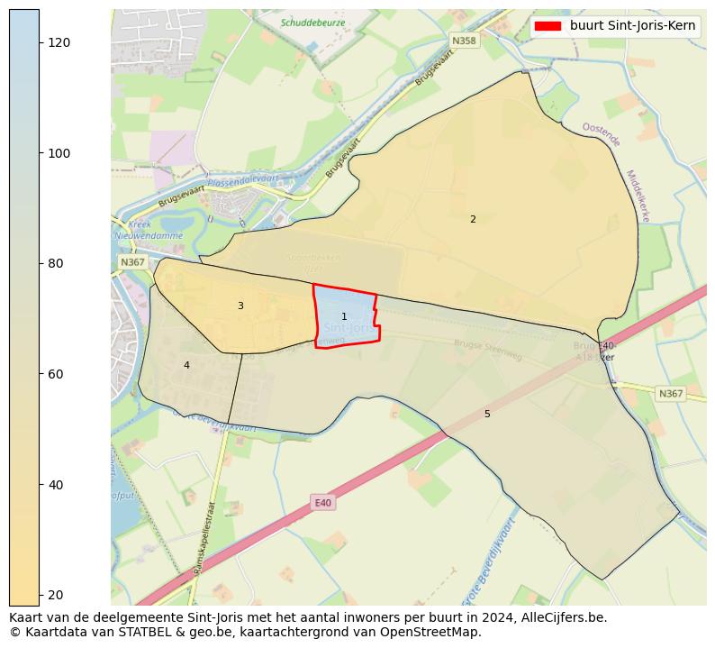 Aantal inwoners op de kaart van de buurt Sint-Joris-Kern: Op deze pagina vind je veel informatie over inwoners (zoals de verdeling naar leeftijdsgroepen, gezinssamenstelling, geslacht, autochtoon of Belgisch met een immigratie achtergrond,...), woningen (aantallen, types, prijs ontwikkeling, gebruik, type eigendom,...) en méér (autobezit, energieverbruik,...)  op basis van open data van STATBEL en diverse andere bronnen!