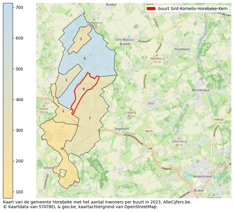 Aantal inwoners op de kaart van de buurt Sint-Kornelis-Horebeke-Kern: Op deze pagina vind je veel informatie over inwoners (zoals de verdeling naar leeftijdsgroepen, gezinssamenstelling, geslacht, autochtoon of Belgisch met een immigratie achtergrond,...), woningen (aantallen, types, prijs ontwikkeling, gebruik, type eigendom,...) en méér (autobezit, energieverbruik,...)  op basis van open data van STATBEL en diverse andere bronnen!