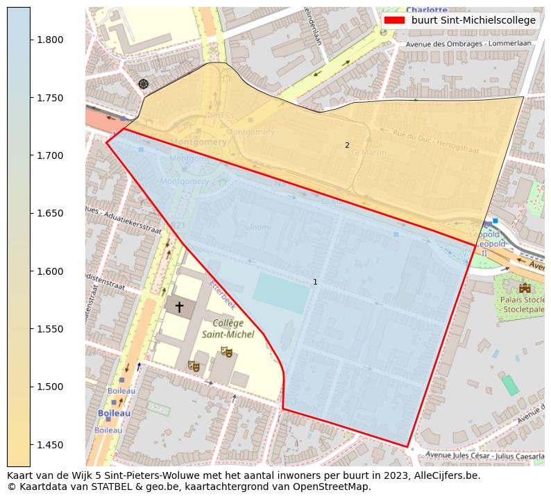 Aantal inwoners op de kaart van de buurt Sint-Michielscollege: Op deze pagina vind je veel informatie over inwoners (zoals de verdeling naar leeftijdsgroepen, gezinssamenstelling, geslacht, autochtoon of Belgisch met een immigratie achtergrond,...), woningen (aantallen, types, prijs ontwikkeling, gebruik, type eigendom,...) en méér (autobezit, energieverbruik,...)  op basis van open data van STATBEL en diverse andere bronnen!
