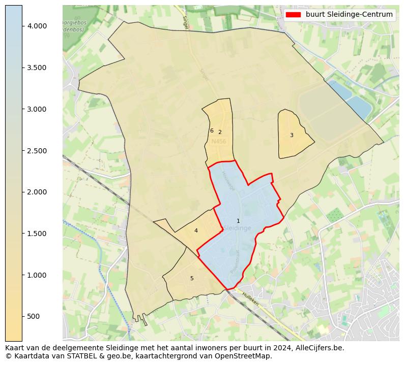 Aantal inwoners op de kaart van de buurt Sleidinge-Centrum: Op deze pagina vind je veel informatie over inwoners (zoals de verdeling naar leeftijdsgroepen, gezinssamenstelling, geslacht, autochtoon of Belgisch met een immigratie achtergrond,...), woningen (aantallen, types, prijs ontwikkeling, gebruik, type eigendom,...) en méér (autobezit, energieverbruik,...)  op basis van open data van STATBEL en diverse andere bronnen!