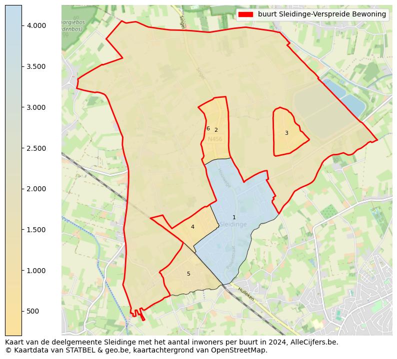 Aantal inwoners op de kaart van de buurt Sleidinge-Verspreide Bewoning: Op deze pagina vind je veel informatie over inwoners (zoals de verdeling naar leeftijdsgroepen, gezinssamenstelling, geslacht, autochtoon of Belgisch met een immigratie achtergrond,...), woningen (aantallen, types, prijs ontwikkeling, gebruik, type eigendom,...) en méér (autobezit, energieverbruik,...)  op basis van open data van STATBEL en diverse andere bronnen!