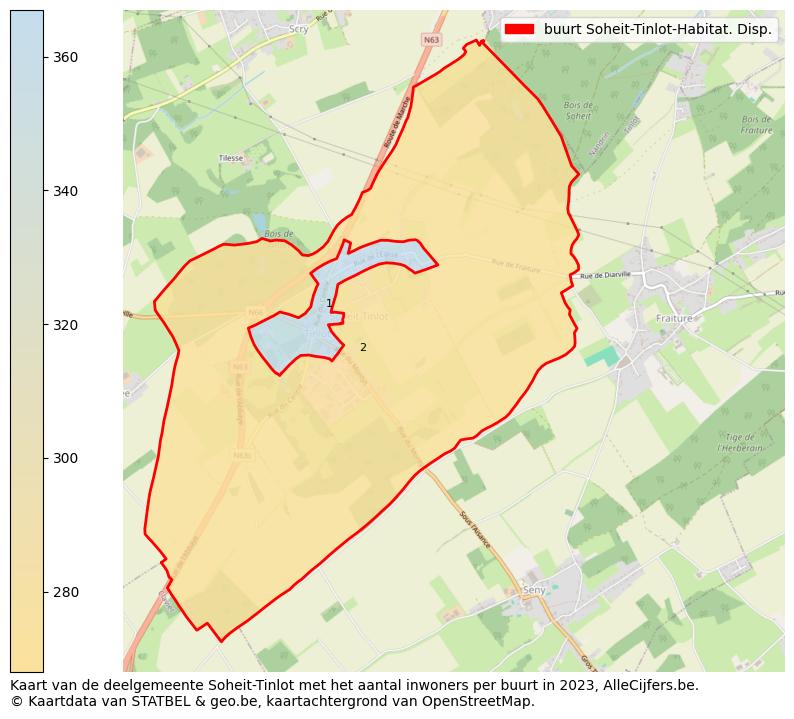 Aantal inwoners op de kaart van de buurt Soheit-Tinlot-Habitat. Disp.: Op deze pagina vind je veel informatie over inwoners (zoals de verdeling naar leeftijdsgroepen, gezinssamenstelling, geslacht, autochtoon of Belgisch met een immigratie achtergrond,...), woningen (aantallen, types, prijs ontwikkeling, gebruik, type eigendom,...) en méér (autobezit, energieverbruik,...)  op basis van open data van STATBEL en diverse andere bronnen!