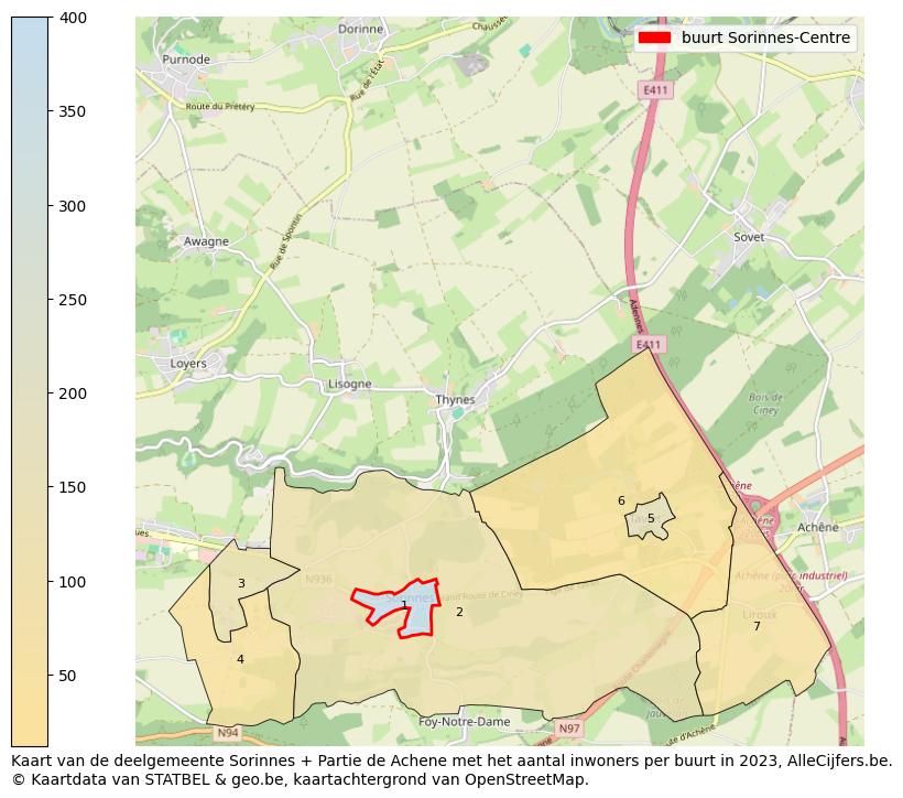 Aantal inwoners op de kaart van de buurt Sorinnes-Centre: Op deze pagina vind je veel informatie over inwoners (zoals de verdeling naar leeftijdsgroepen, gezinssamenstelling, geslacht, autochtoon of Belgisch met een immigratie achtergrond,...), woningen (aantallen, types, prijs ontwikkeling, gebruik, type eigendom,...) en méér (autobezit, energieverbruik,...)  op basis van open data van STATBEL en diverse andere bronnen!