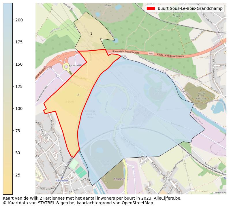 Aantal inwoners op de kaart van de buurt Sous-Le-Bois-Grandchamp: Op deze pagina vind je veel informatie over inwoners (zoals de verdeling naar leeftijdsgroepen, gezinssamenstelling, geslacht, autochtoon of Belgisch met een immigratie achtergrond,...), woningen (aantallen, types, prijs ontwikkeling, gebruik, type eigendom,...) en méér (autobezit, energieverbruik,...)  op basis van open data van STATBEL en diverse andere bronnen!