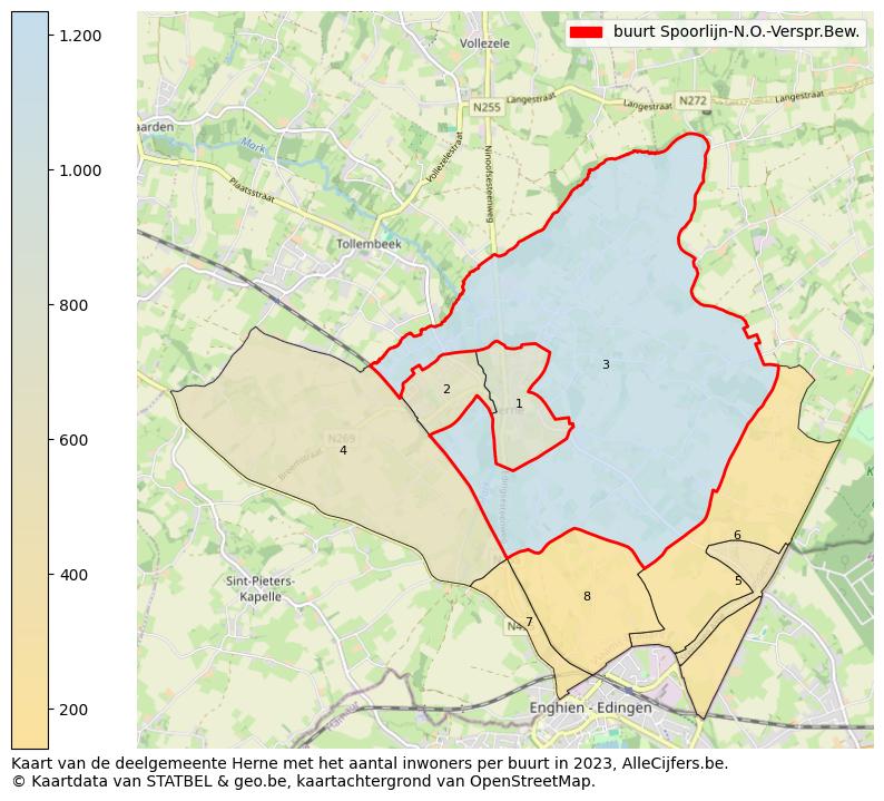 Aantal inwoners op de kaart van de buurt Spoorlijn-N.O.-Verspr.Bew.: Op deze pagina vind je veel informatie over inwoners (zoals de verdeling naar leeftijdsgroepen, gezinssamenstelling, geslacht, autochtoon of Belgisch met een immigratie achtergrond,...), woningen (aantallen, types, prijs ontwikkeling, gebruik, type eigendom,...) en méér (autobezit, energieverbruik,...)  op basis van open data van STATBEL en diverse andere bronnen!