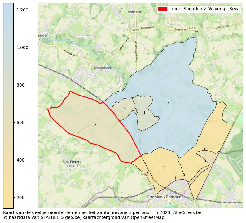 Aantal inwoners op de kaart van de buurt Spoorlijn-Z.W.-Verspr.Bew.: Op deze pagina vind je veel informatie over inwoners (zoals de verdeling naar leeftijdsgroepen, gezinssamenstelling, geslacht, autochtoon of Belgisch met een immigratie achtergrond,...), woningen (aantallen, types, prijs ontwikkeling, gebruik, type eigendom,...) en méér (autobezit, energieverbruik,...)  op basis van open data van STATBEL en diverse andere bronnen!