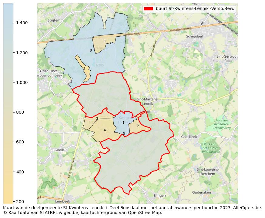 Aantal inwoners op de kaart van de buurt St-Kwintens-Lennik -Versp.Bew.: Op deze pagina vind je veel informatie over inwoners (zoals de verdeling naar leeftijdsgroepen, gezinssamenstelling, geslacht, autochtoon of Belgisch met een immigratie achtergrond,...), woningen (aantallen, types, prijs ontwikkeling, gebruik, type eigendom,...) en méér (autobezit, energieverbruik,...)  op basis van open data van STATBEL en diverse andere bronnen!