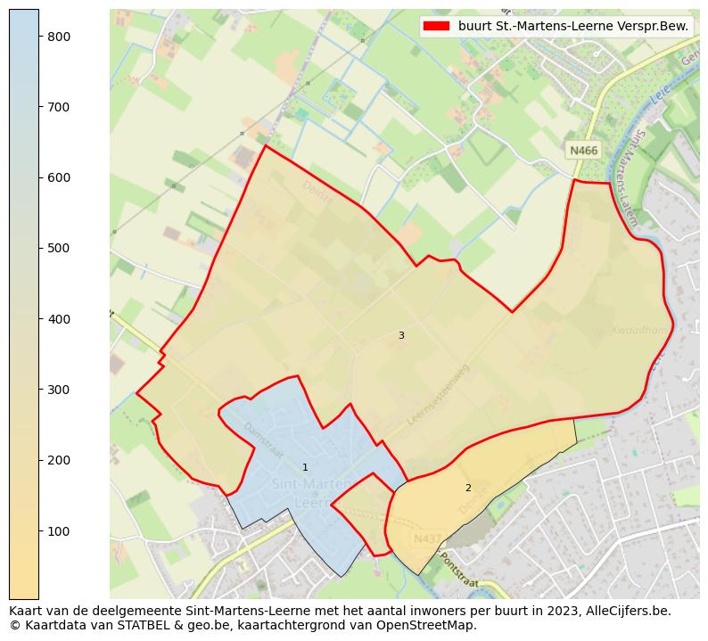 Aantal inwoners op de kaart van de buurt St.-Martens-Leerne Verspr.Bew.: Op deze pagina vind je veel informatie over inwoners (zoals de verdeling naar leeftijdsgroepen, gezinssamenstelling, geslacht, autochtoon of Belgisch met een immigratie achtergrond,...), woningen (aantallen, types, prijs ontwikkeling, gebruik, type eigendom,...) en méér (autobezit, energieverbruik,...)  op basis van open data van STATBEL en diverse andere bronnen!