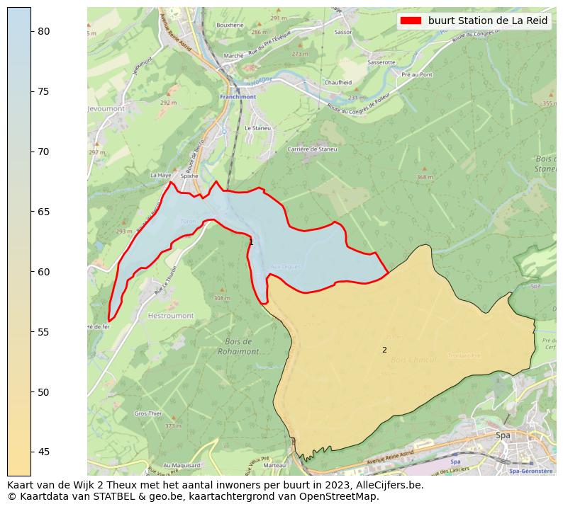 Aantal inwoners op de kaart van de buurt Station de La Reid: Op deze pagina vind je veel informatie over inwoners (zoals de verdeling naar leeftijdsgroepen, gezinssamenstelling, geslacht, autochtoon of Belgisch met een immigratie achtergrond,...), woningen (aantallen, types, prijs ontwikkeling, gebruik, type eigendom,...) en méér (autobezit, energieverbruik,...)  op basis van open data van STATBEL en diverse andere bronnen!