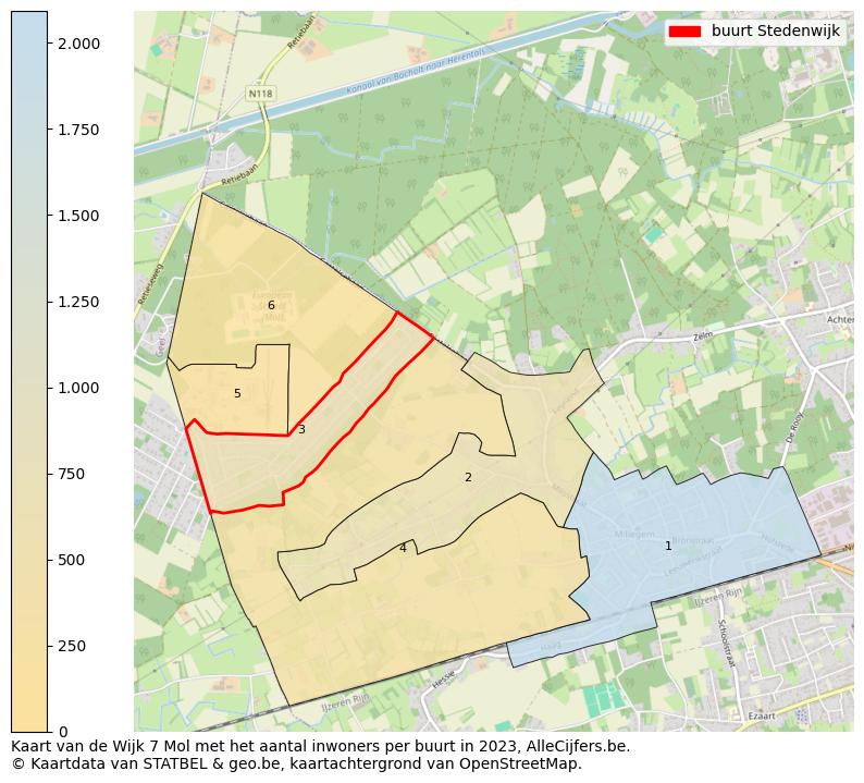 Aantal inwoners op de kaart van de buurt Stedenwijk: Op deze pagina vind je veel informatie over inwoners (zoals de verdeling naar leeftijdsgroepen, gezinssamenstelling, geslacht, autochtoon of Belgisch met een immigratie achtergrond,...), woningen (aantallen, types, prijs ontwikkeling, gebruik, type eigendom,...) en méér (autobezit, energieverbruik,...)  op basis van open data van STATBEL en diverse andere bronnen!