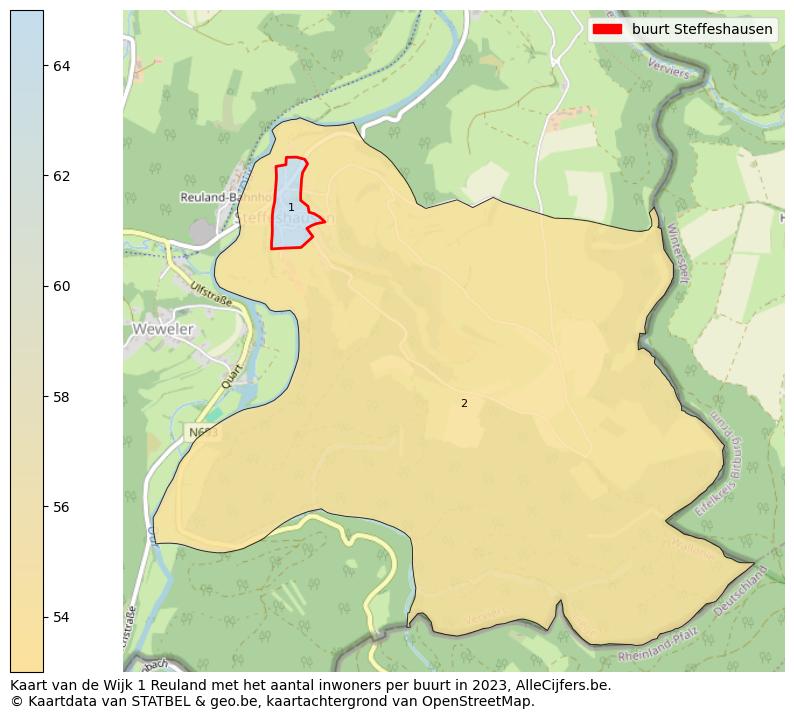 Aantal inwoners op de kaart van de buurt Steffeshausen: Op deze pagina vind je veel informatie over inwoners (zoals de verdeling naar leeftijdsgroepen, gezinssamenstelling, geslacht, autochtoon of Belgisch met een immigratie achtergrond,...), woningen (aantallen, types, prijs ontwikkeling, gebruik, type eigendom,...) en méér (autobezit, energieverbruik,...)  op basis van open data van STATBEL en diverse andere bronnen!