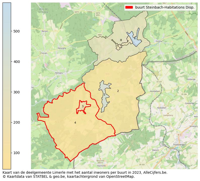 Aantal inwoners op de kaart van de buurt Steinbach-Habitations Disp.: Op deze pagina vind je veel informatie over inwoners (zoals de verdeling naar leeftijdsgroepen, gezinssamenstelling, geslacht, autochtoon of Belgisch met een immigratie achtergrond,...), woningen (aantallen, types, prijs ontwikkeling, gebruik, type eigendom,...) en méér (autobezit, energieverbruik,...)  op basis van open data van STATBEL en diverse andere bronnen!