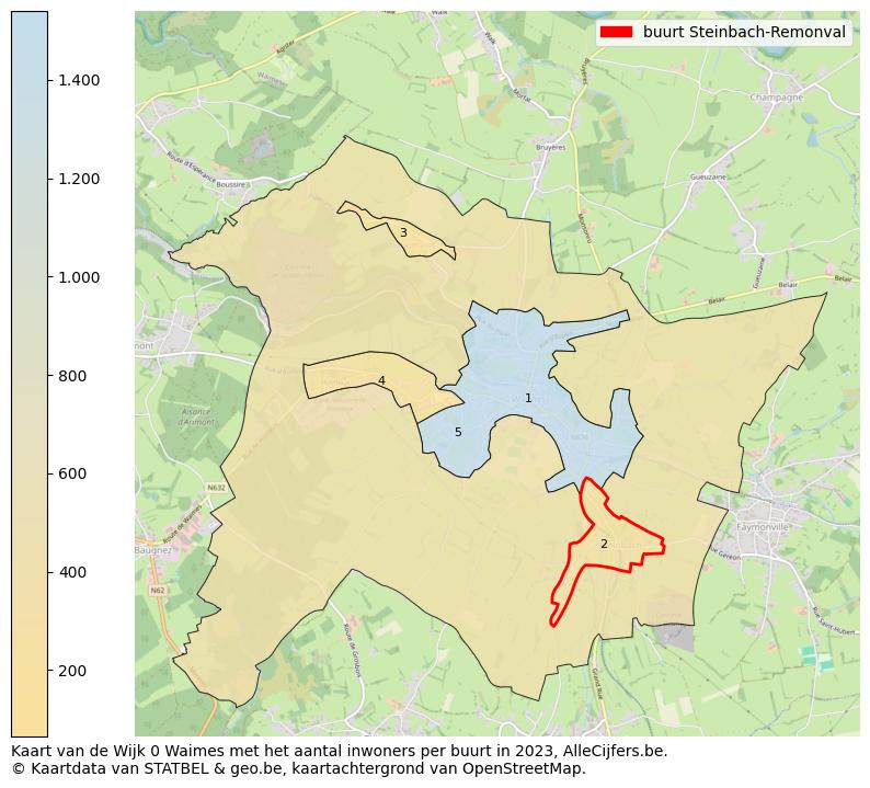 Aantal inwoners op de kaart van de buurt Steinbach-Remonval: Op deze pagina vind je veel informatie over inwoners (zoals de verdeling naar leeftijdsgroepen, gezinssamenstelling, geslacht, autochtoon of Belgisch met een immigratie achtergrond,...), woningen (aantallen, types, prijs ontwikkeling, gebruik, type eigendom,...) en méér (autobezit, energieverbruik,...)  op basis van open data van STATBEL en diverse andere bronnen!