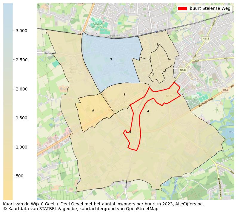 Aantal inwoners op de kaart van de buurt Stelense Weg: Op deze pagina vind je veel informatie over inwoners (zoals de verdeling naar leeftijdsgroepen, gezinssamenstelling, geslacht, autochtoon of Belgisch met een immigratie achtergrond,...), woningen (aantallen, types, prijs ontwikkeling, gebruik, type eigendom,...) en méér (autobezit, energieverbruik,...)  op basis van open data van STATBEL en diverse andere bronnen!